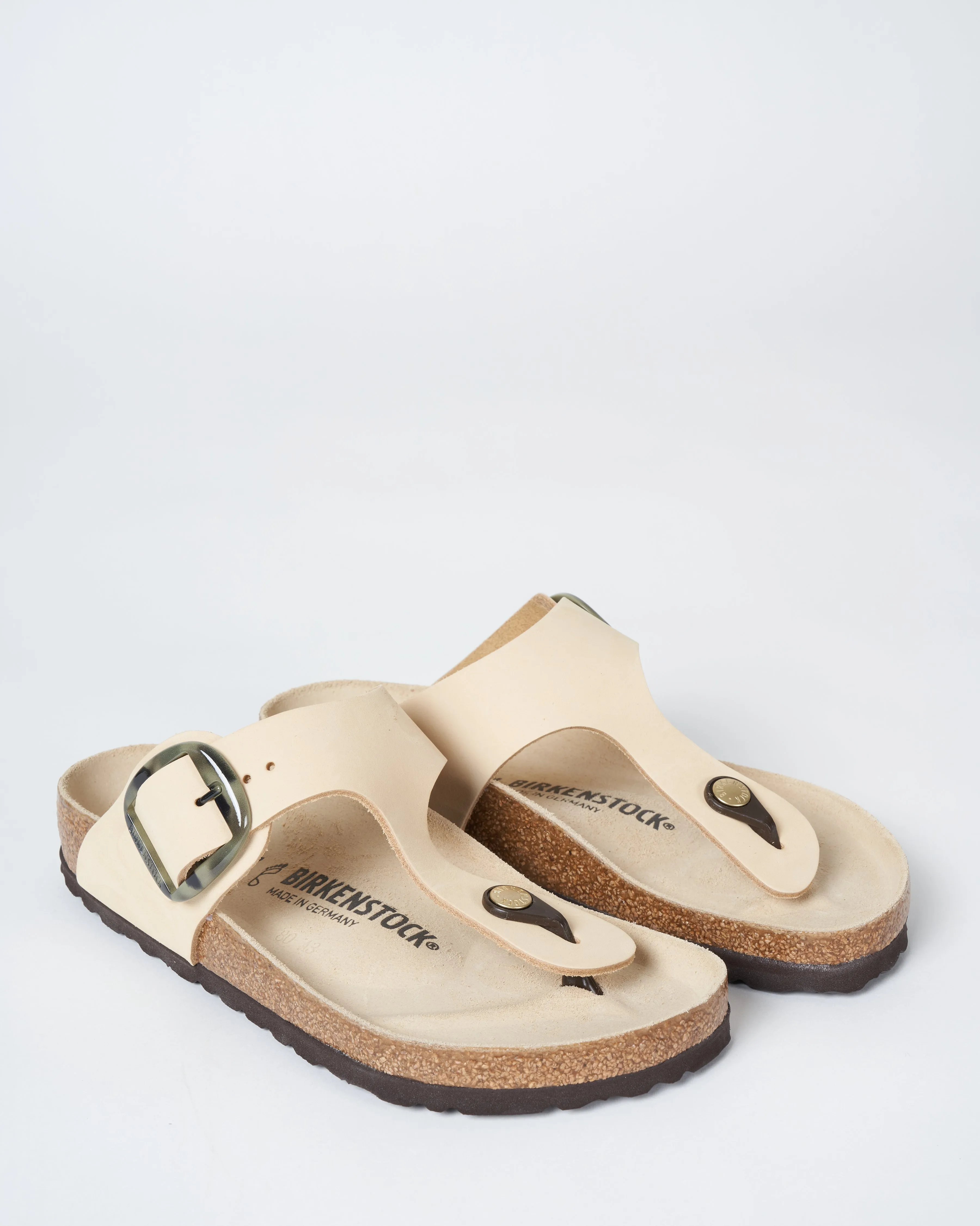 gizeh big buckle sandal - nubuck almond