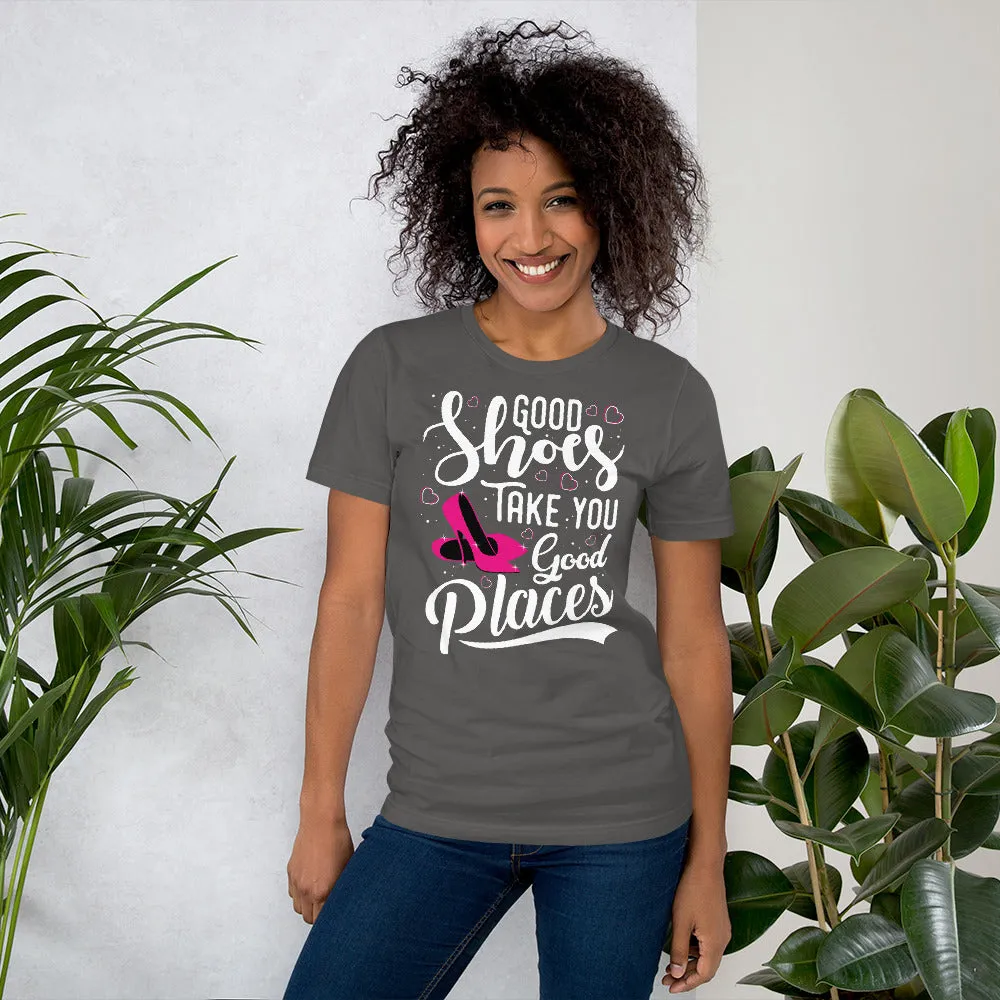 Good Shoes Good Places Tee Style1 (Font White)