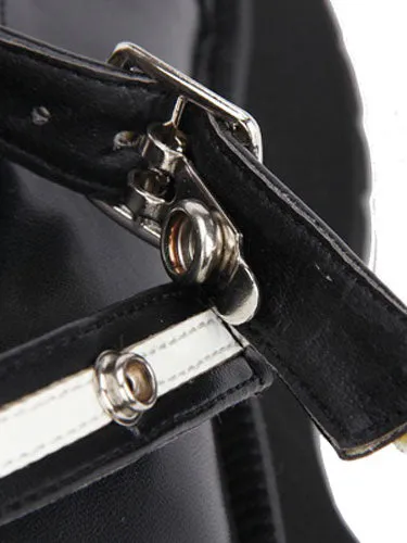 Gothic Lolita Shoes Cross Platform Pumps Ankle Strap Gothic Lolita Shoes With Chunky Heel Pumps