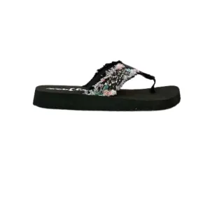 Gypsy Jazz pink & black flip flop