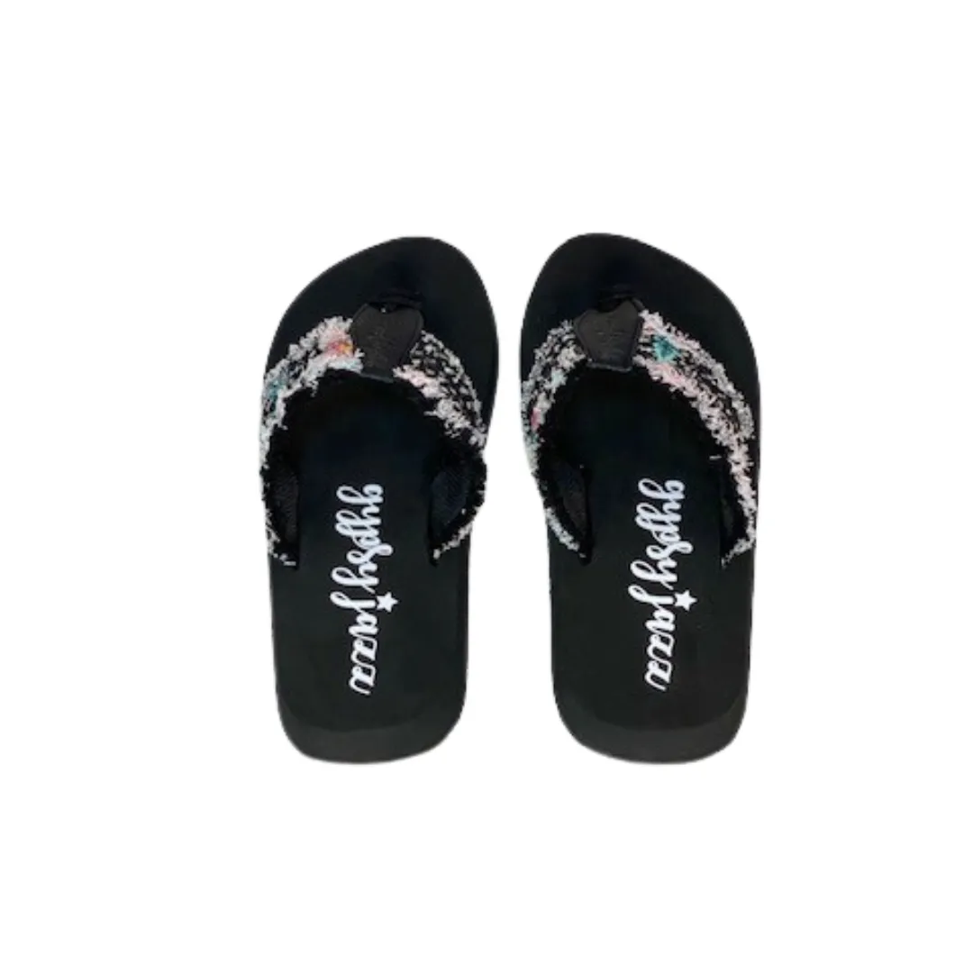 Gypsy Jazz pink & black flip flop