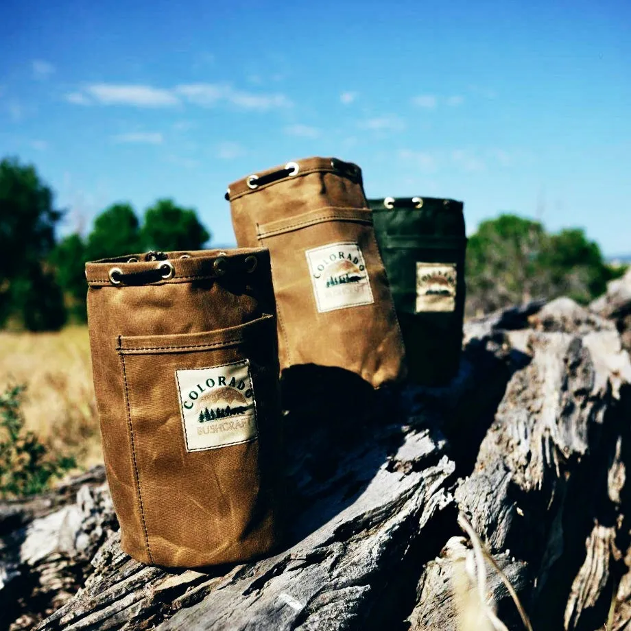 Handmade Waxed Canvas Bushcraft Coffee Cup Bag (750 ml and 900 ml)