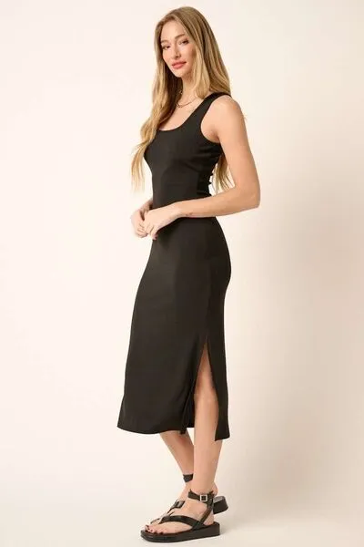 Hazel Blues® |  Mittoshop Side Slit Wide Strap Midi Tank Dress
