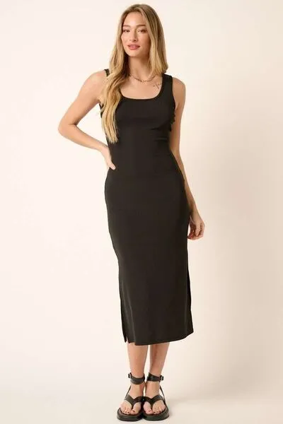 Hazel Blues® |  Mittoshop Side Slit Wide Strap Midi Tank Dress