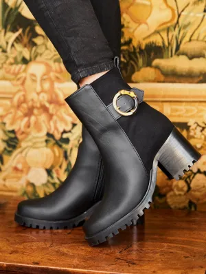 Hercules Recycled Vegan Leather Heeled Boots | Black