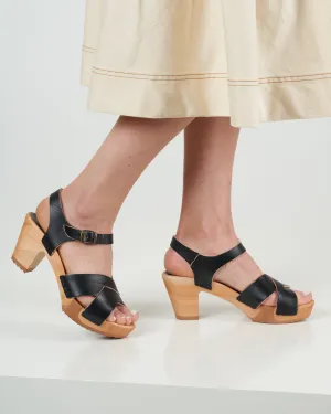 high heel clog sandal - noir