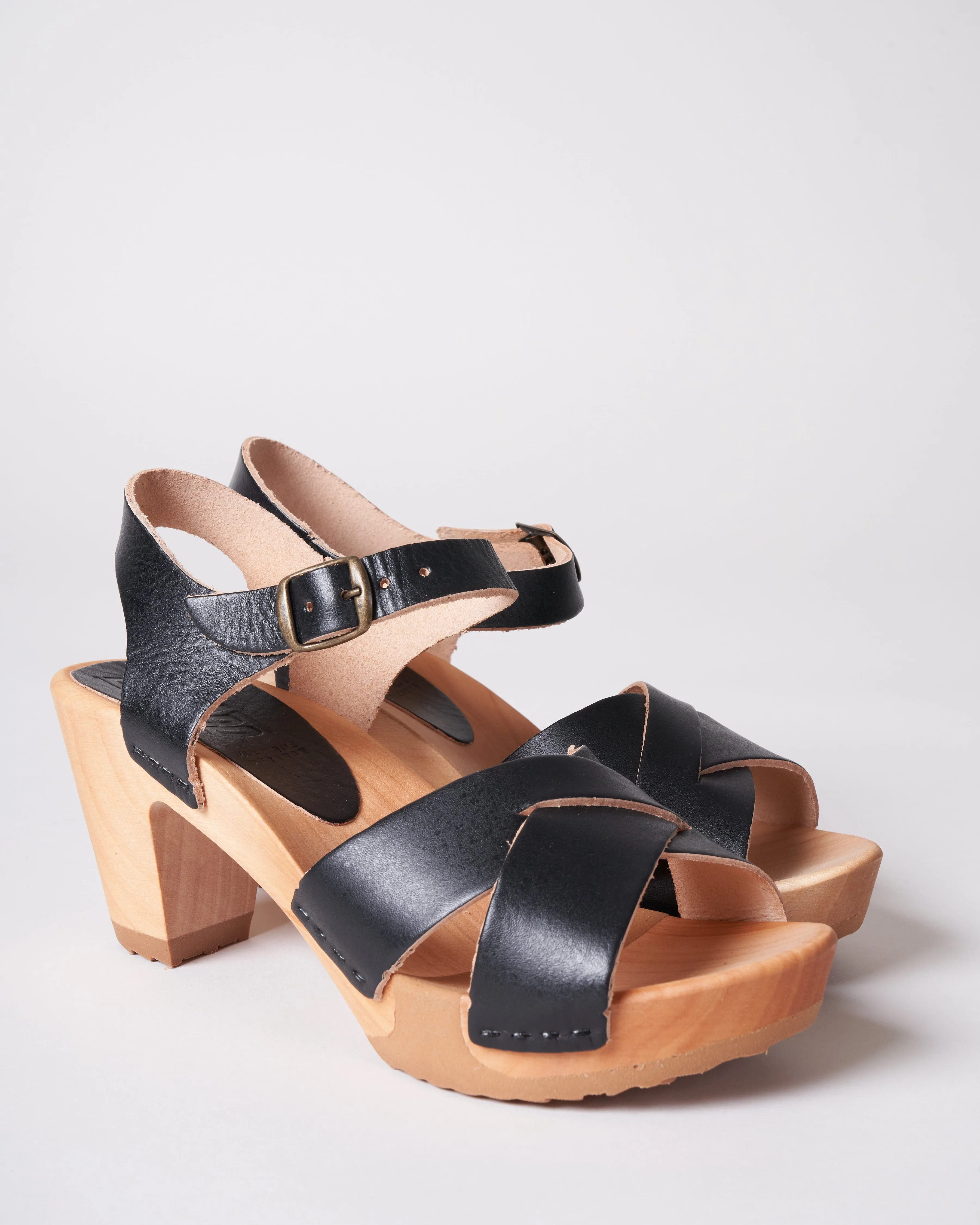 high heel clog sandal - noir