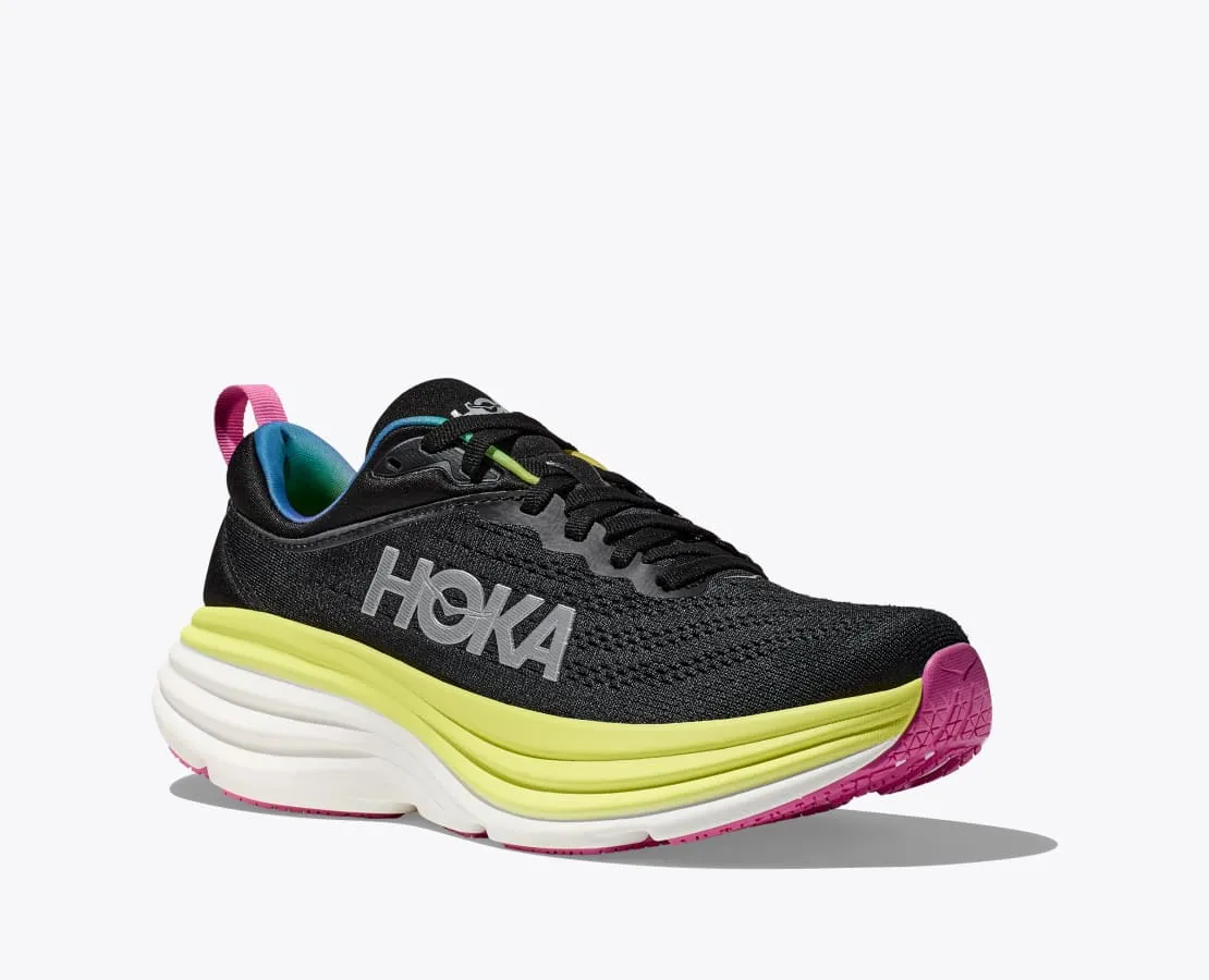 HOKA Men's Bondi 8 - Black/Citrus Glow