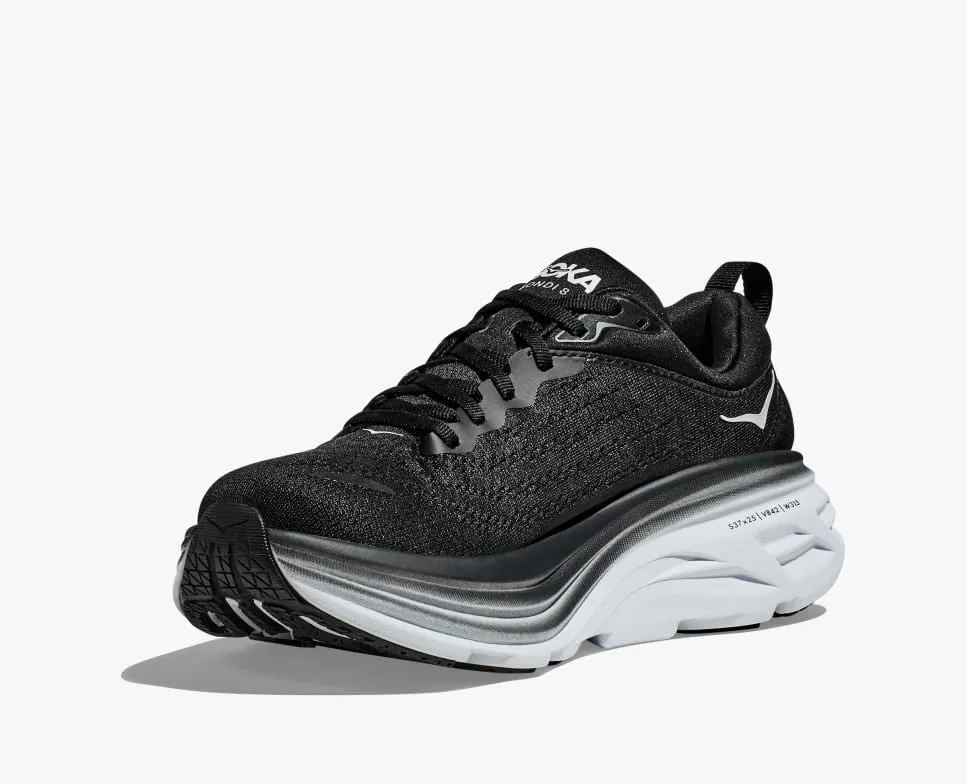 HOKA Men's Bondi 8 Wide - Black/White