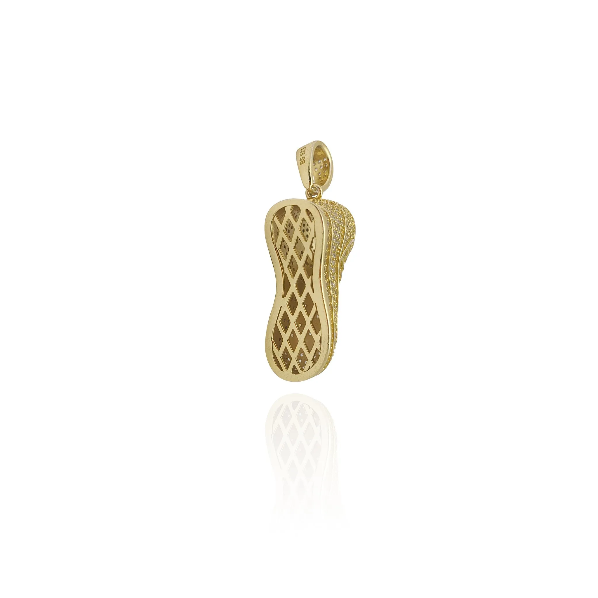 Iced-Out High-Top Sneaker Shoe Pendant (Silver)