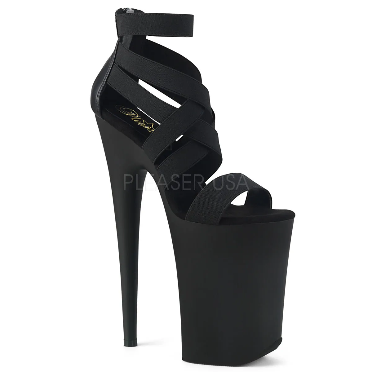 INFINITY-969  Black Elastic Band-Faux Leather/Black Matter