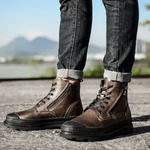 INSTOCK-Autumn and winter men's high-top Martin boots men's.
