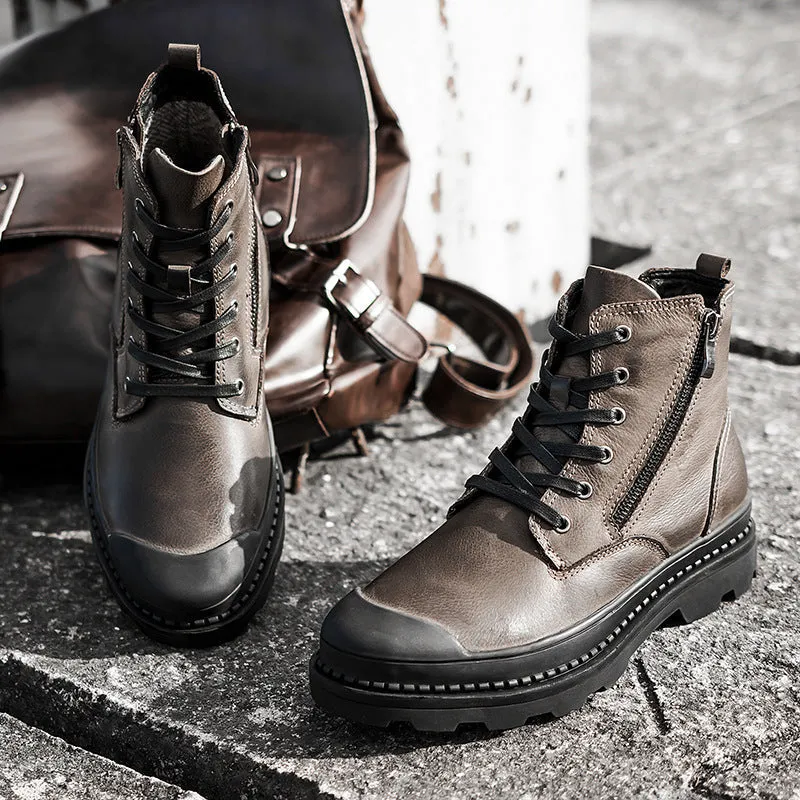 INSTOCK-Autumn and winter men's high-top Martin boots men's.