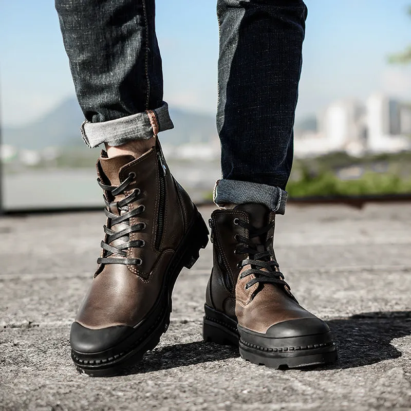 INSTOCK-Autumn and winter men's high-top Martin boots men's.