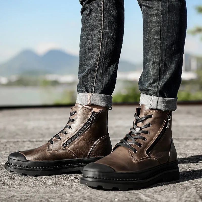 INSTOCK-Autumn and winter men's high-top Martin boots men's.
