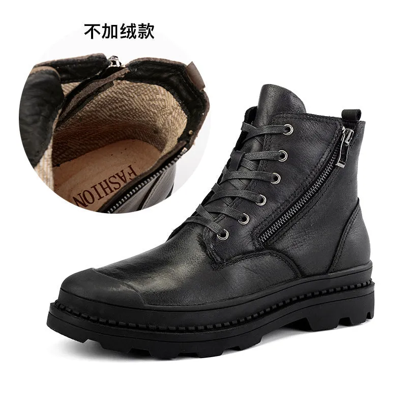 INSTOCK-Autumn and winter men's high-top Martin boots men's.