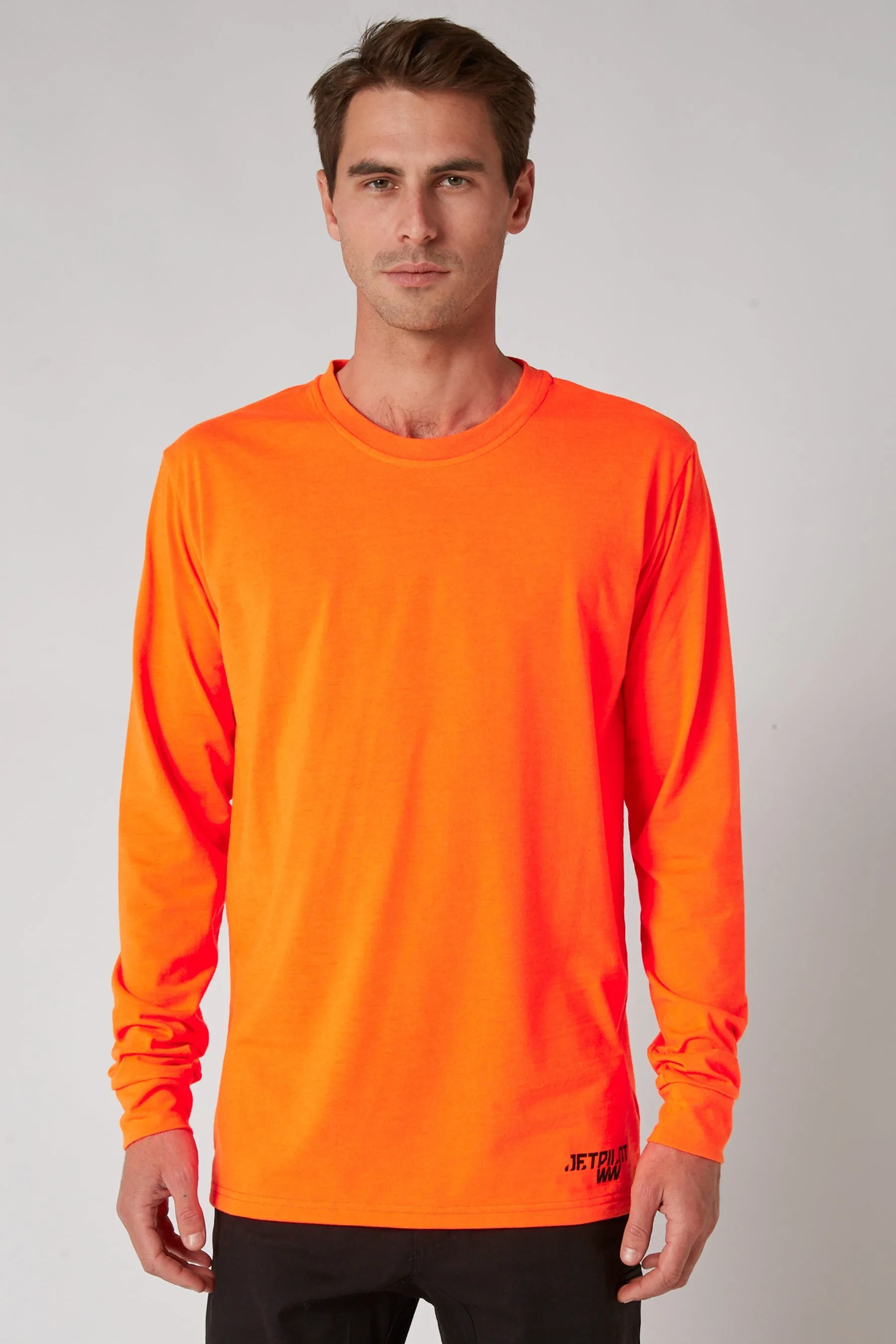 Jetpilot Low Hit Mens L/S Tee - Hi Vis Orange