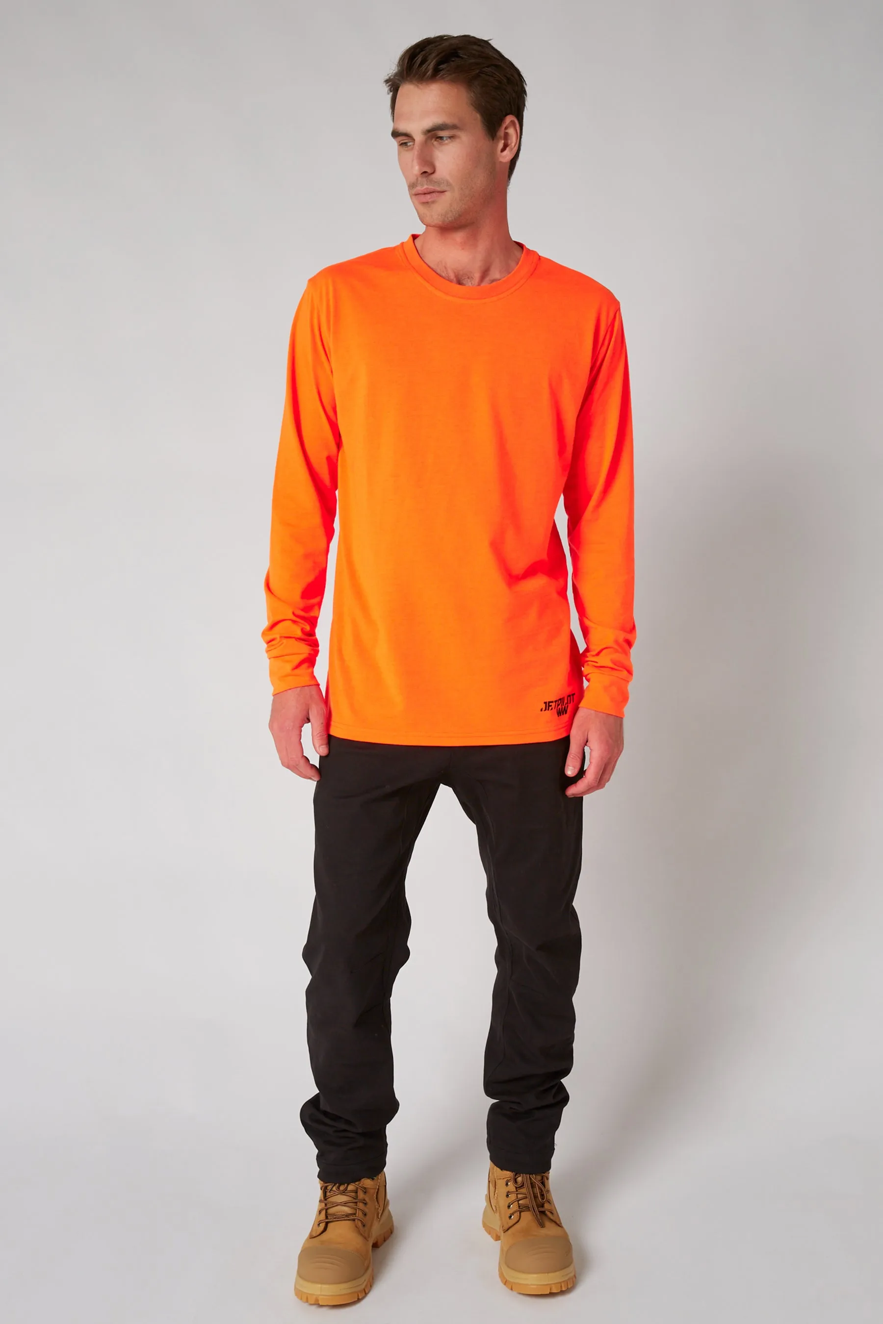 Jetpilot Low Hit Mens L/S Tee - Hi Vis Orange