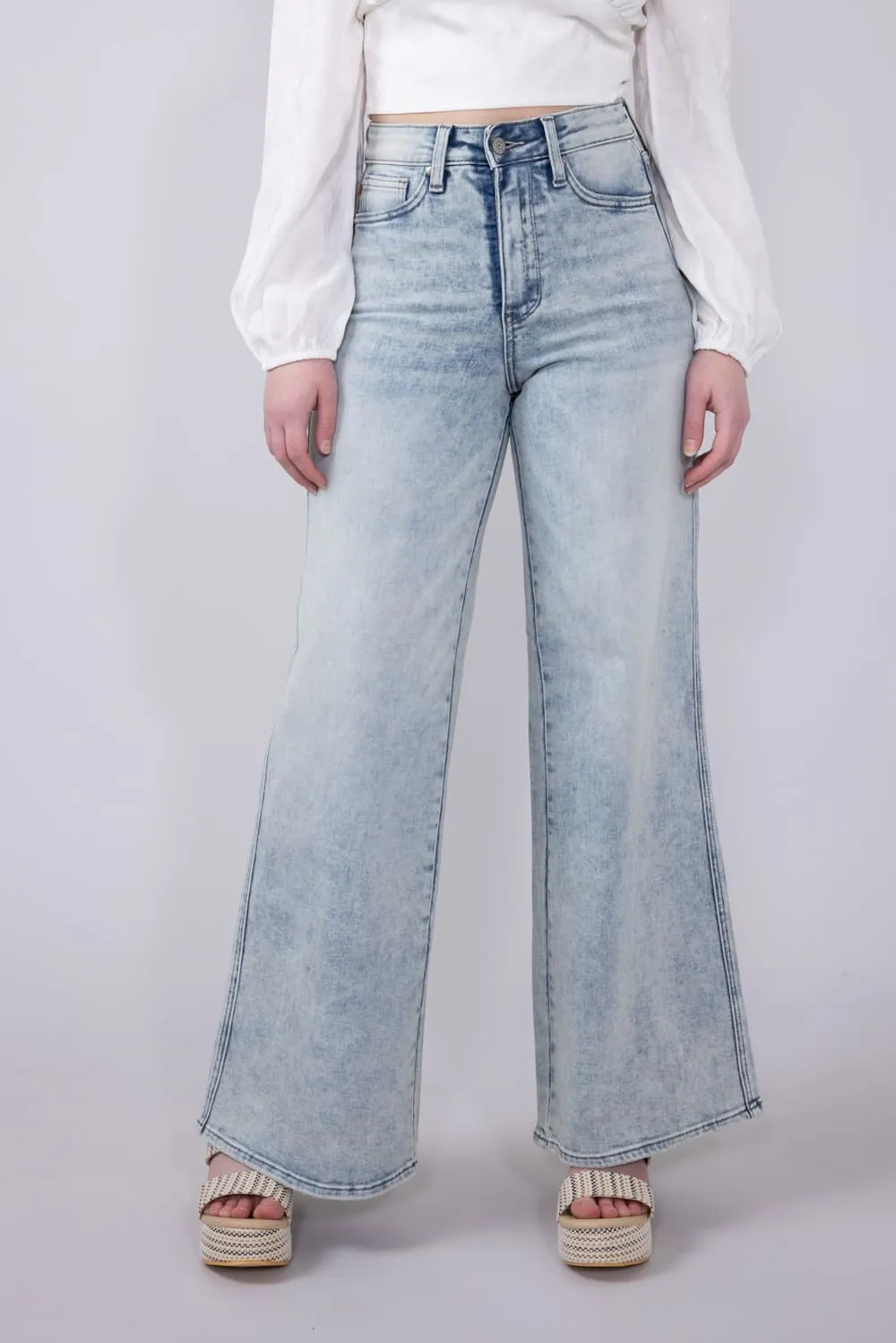 Judy Blue High Rise Retro Wide Leg Jeans for Women | 88867REG