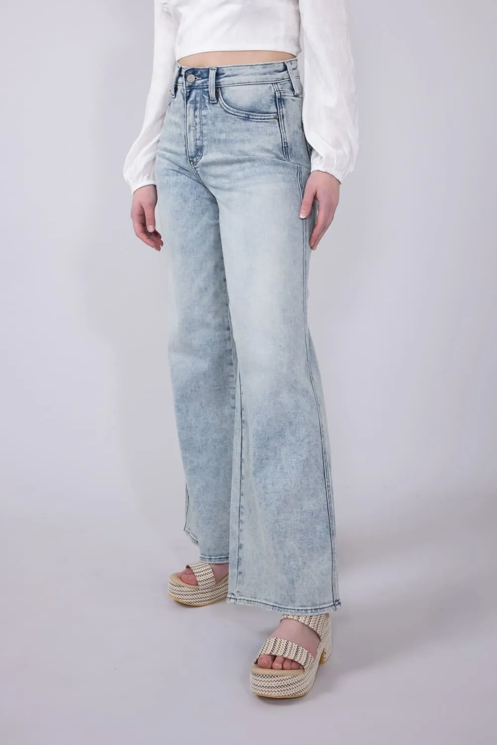 Judy Blue High Rise Retro Wide Leg Jeans for Women | 88867REG