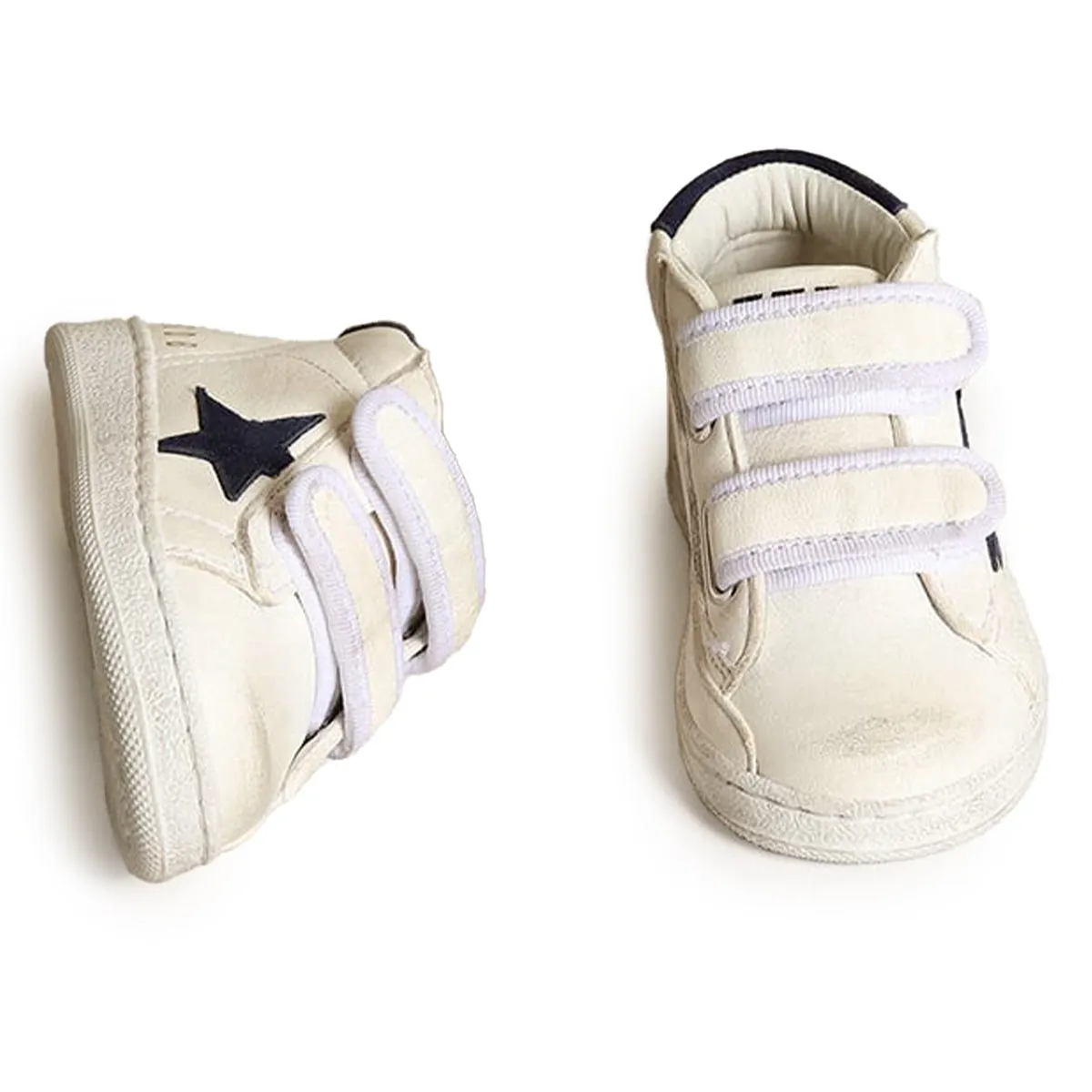 June White Blue High Top Sneaker