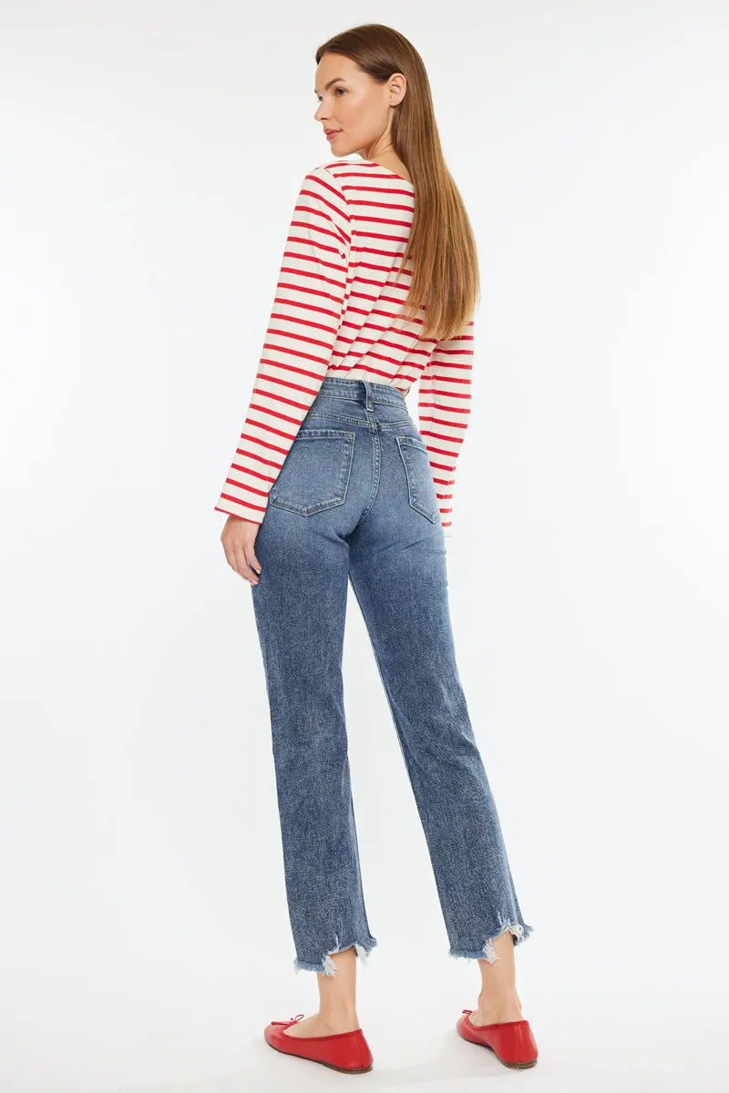 Kathrine High Rise Slim Straight Leg Jeans