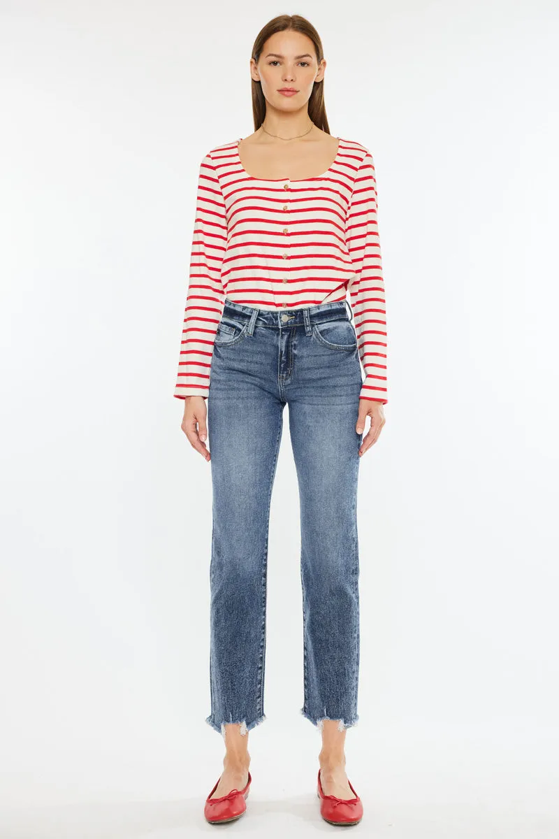 Kathrine High Rise Slim Straight Leg Jeans