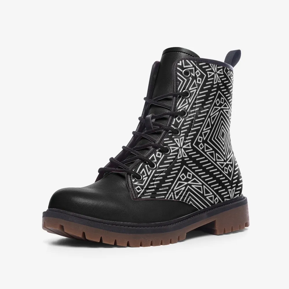 Kazi African Print Leather Lightweight boots