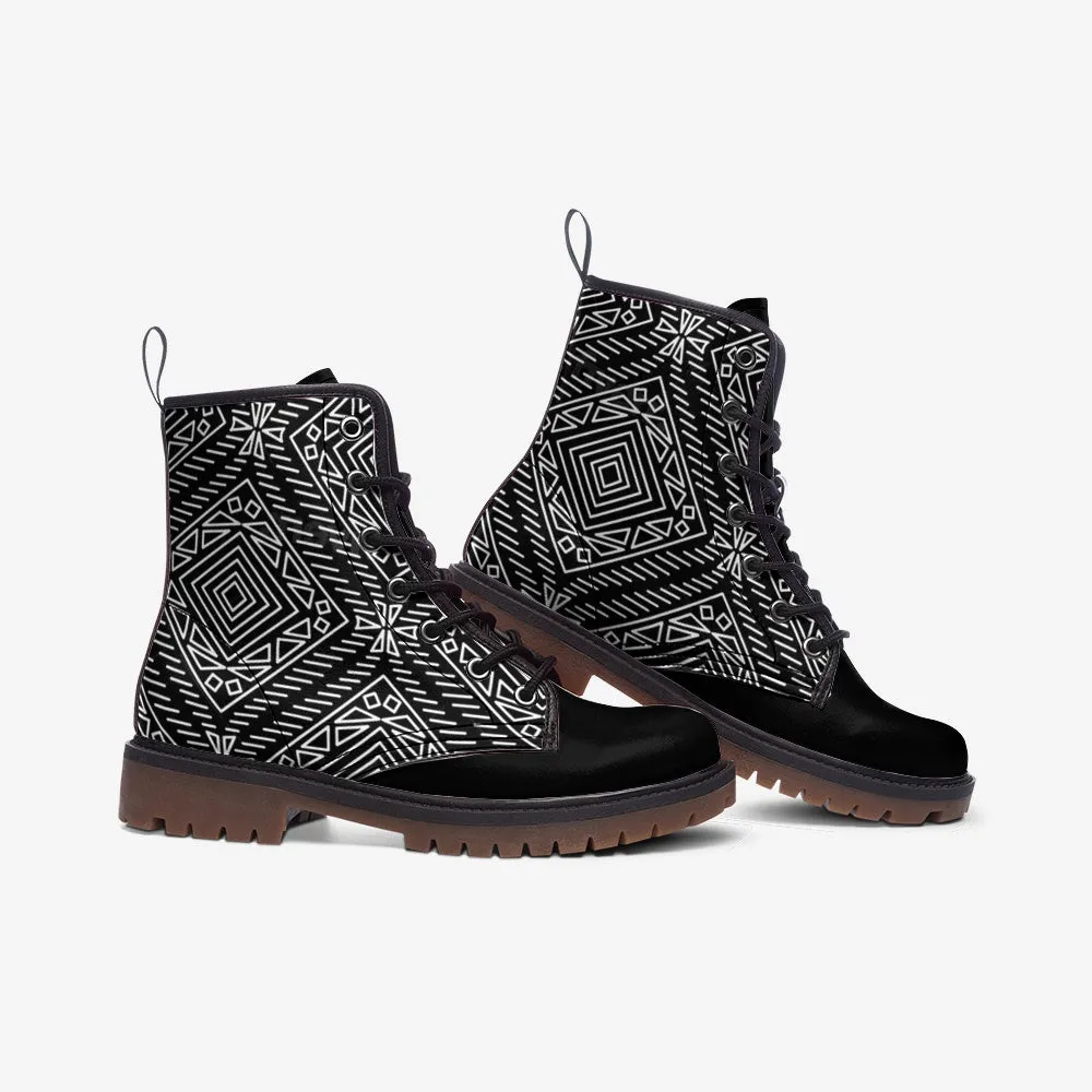 Kazi African Print Leather Lightweight boots