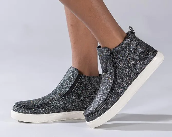 Kids' Black Glitter Billy Mid Tops