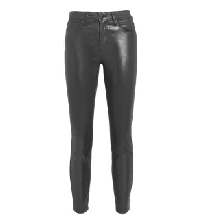 L'Agence Adelaide Skinny Leather Pants in Noir