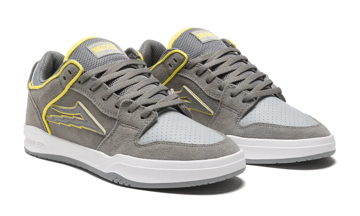 LAKAI SKATE SHOES:  TELFORD LOW  Grey/Reflective Suede.  Sizes 8, 9.