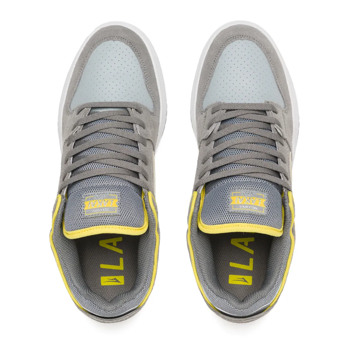 LAKAI SKATE SHOES:  TELFORD LOW  Grey/Reflective Suede.  Sizes 8, 9.