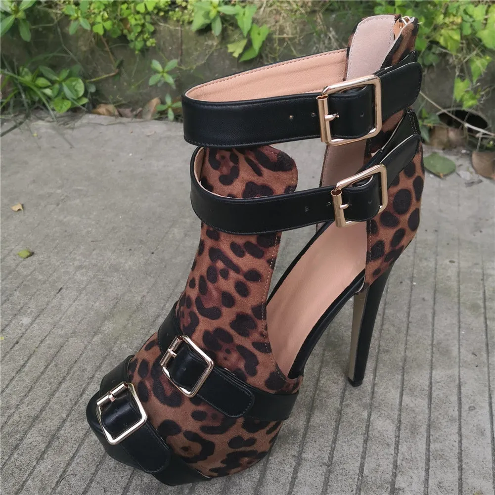 Leopard Sexy Punk High Heels Shoes