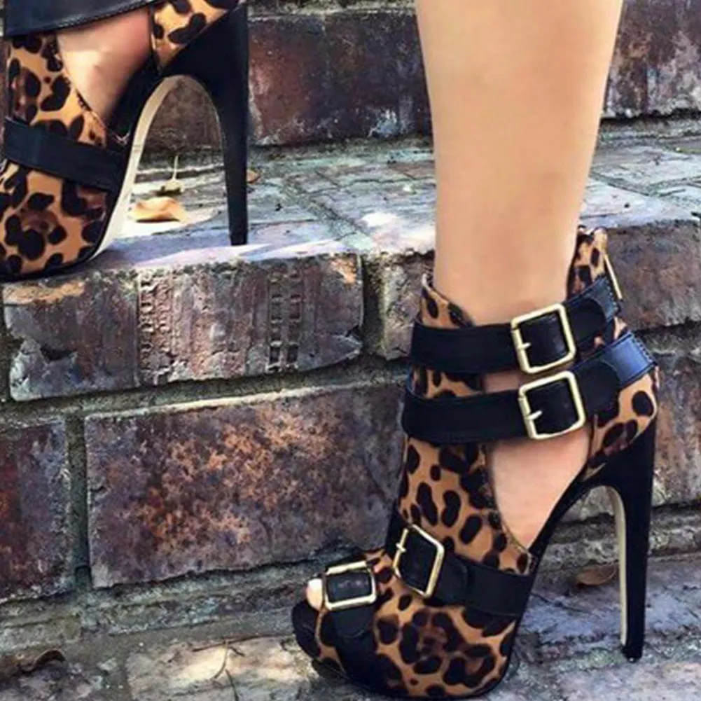 Leopard Sexy Punk High Heels Shoes