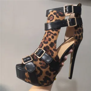 Leopard Sexy Punk High Heels Shoes