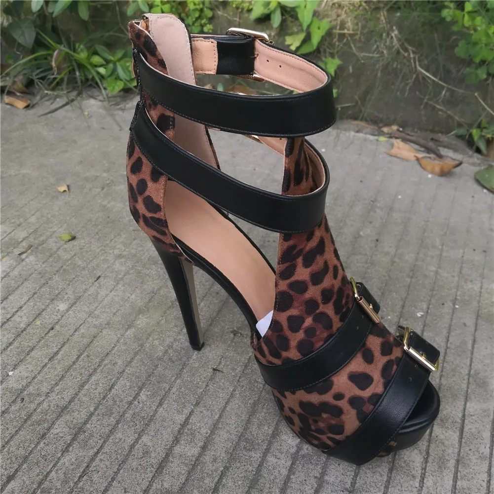 Leopard Sexy Punk High Heels Shoes