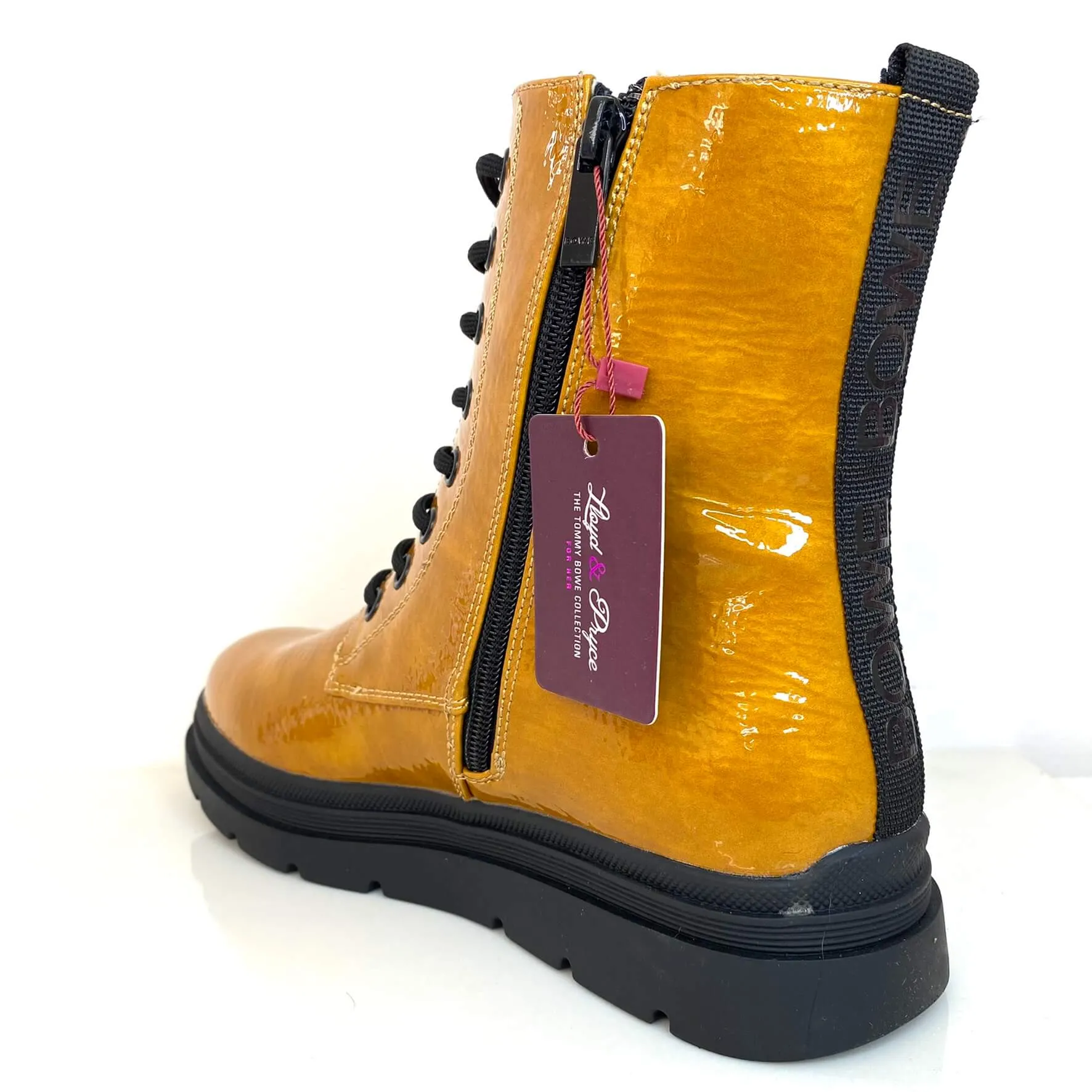 Lloyd & Pryce 'For her' Mahon Dark Mustard Lace Up Boots