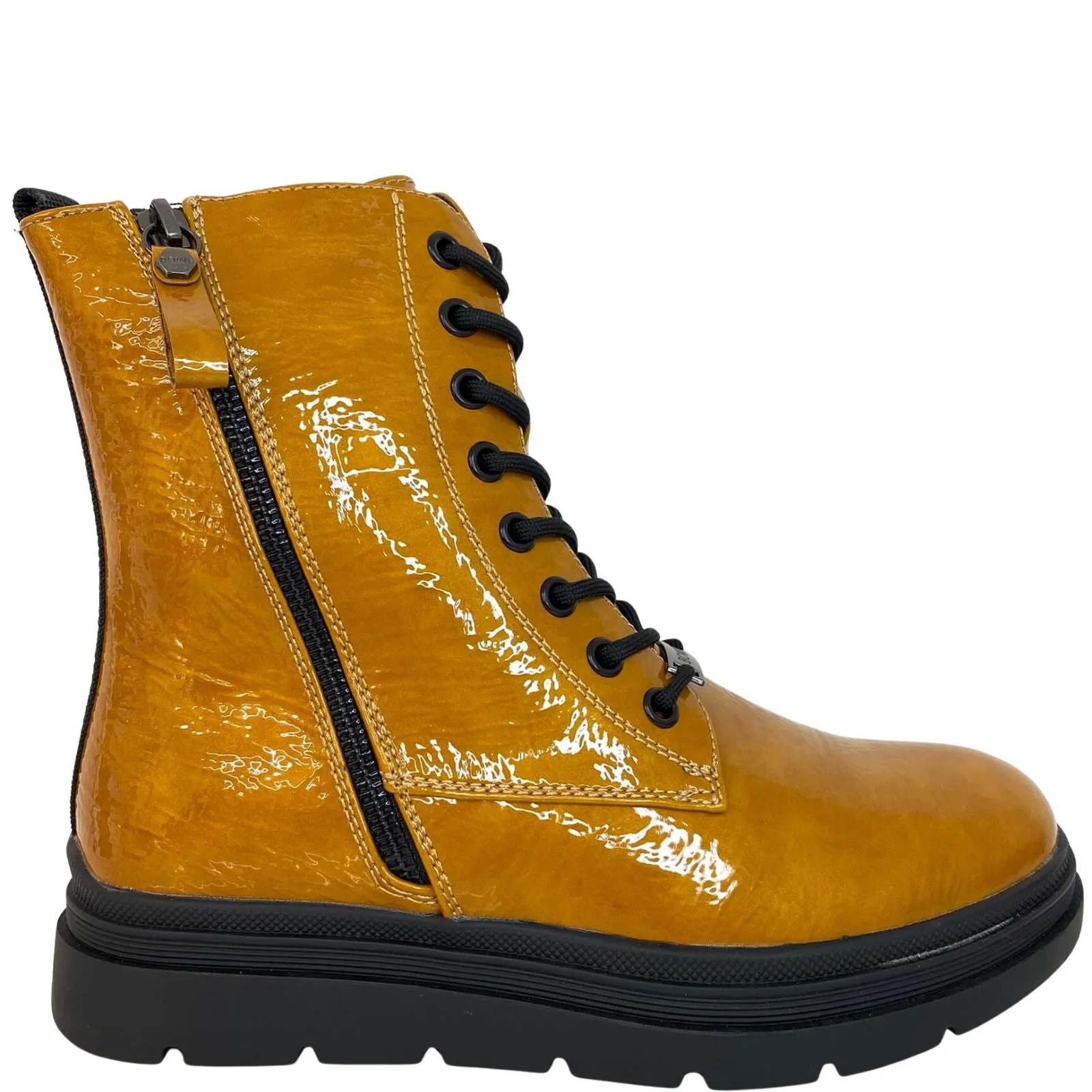 Lloyd & Pryce 'For her' Mahon Dark Mustard Lace Up Boots