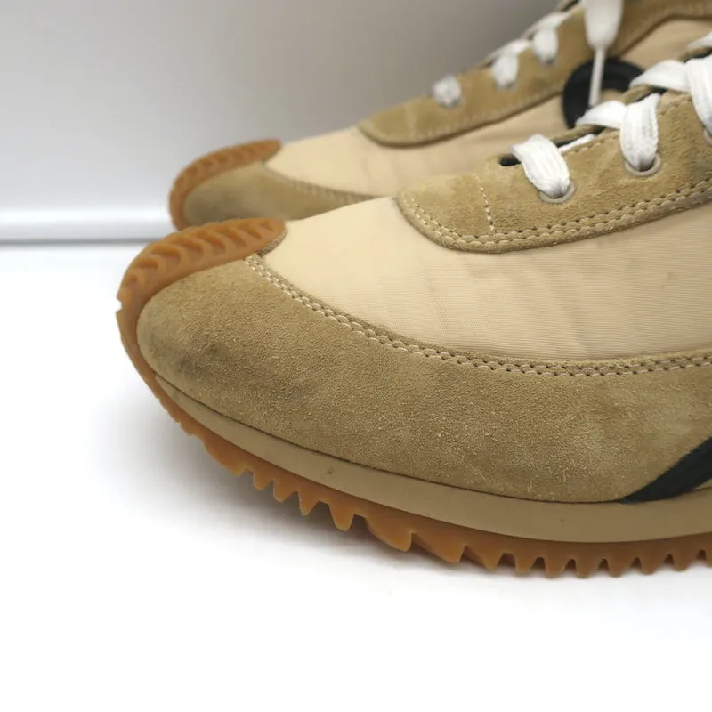 Loewe Flow Runner High-Top Sneakers Gold Nylon & Suede Size 39