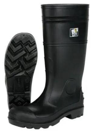 MCR Safety Steel Toe Boots, Size 6, 16 in H, PVC, Black, PBS1206