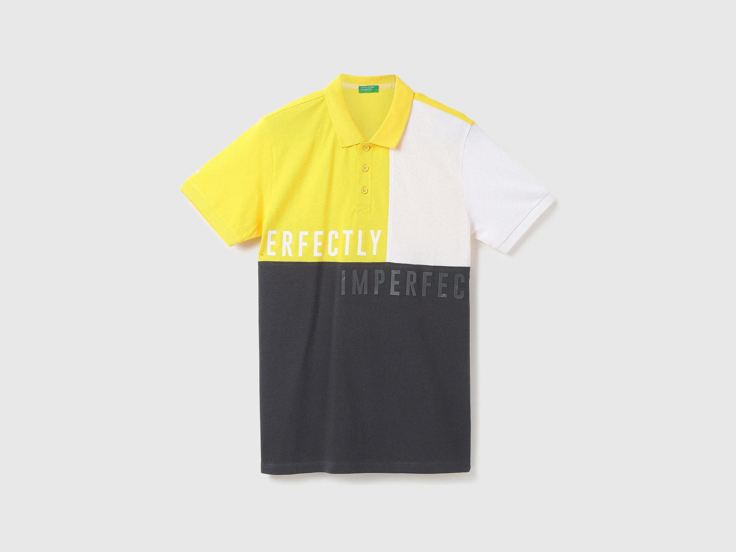 Men Color Blocked Polo Collar T-shirt