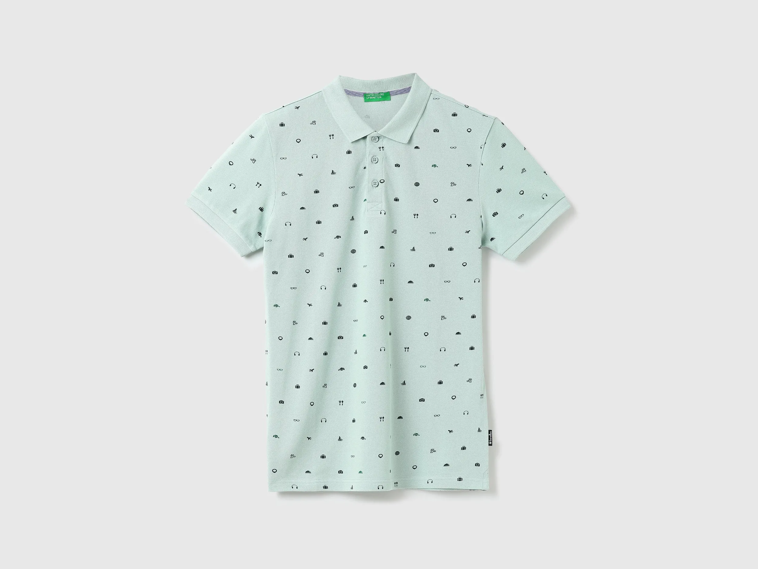 Men Printed Polo Collar T-shirt