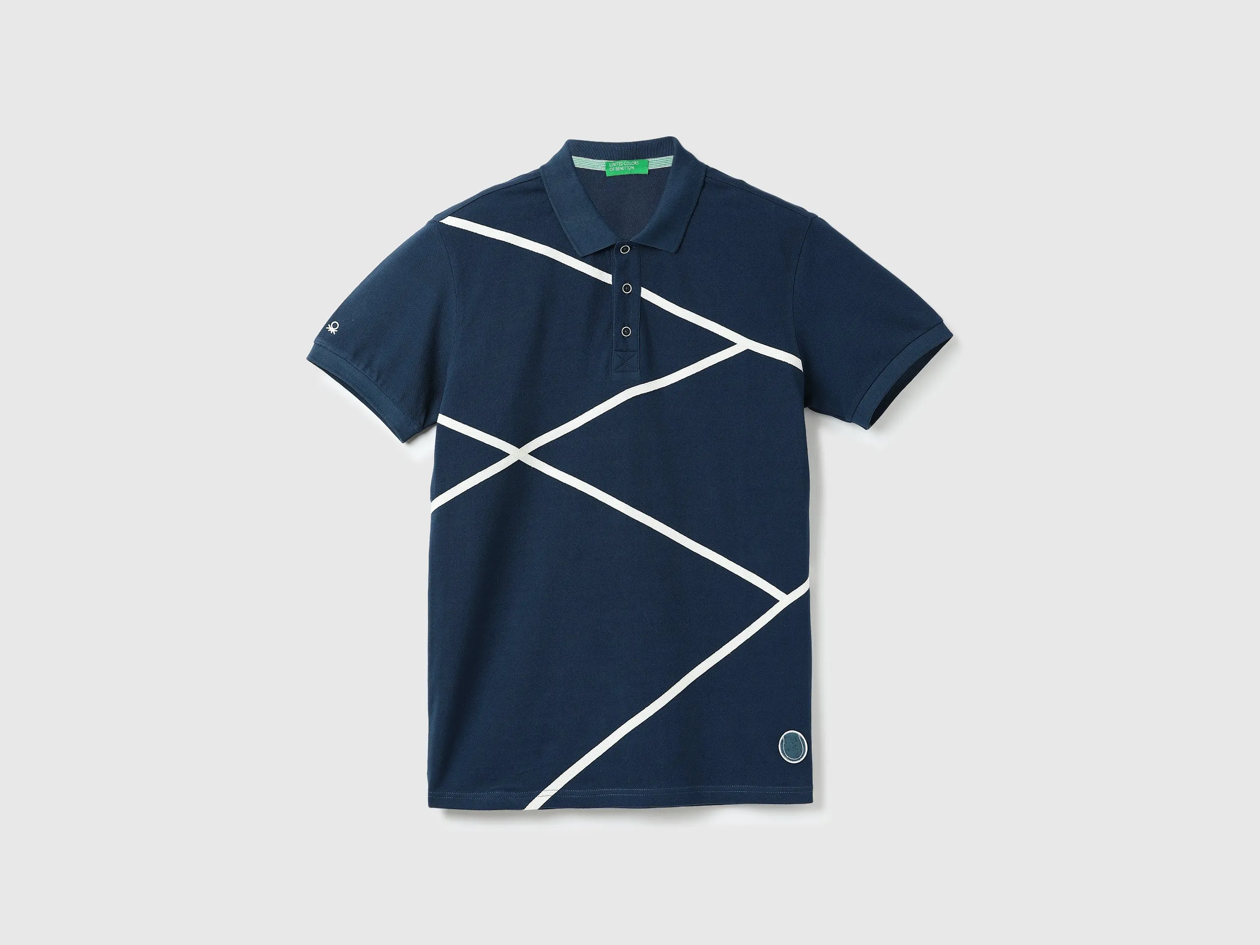 Men Striped Polo Collar T-shirt