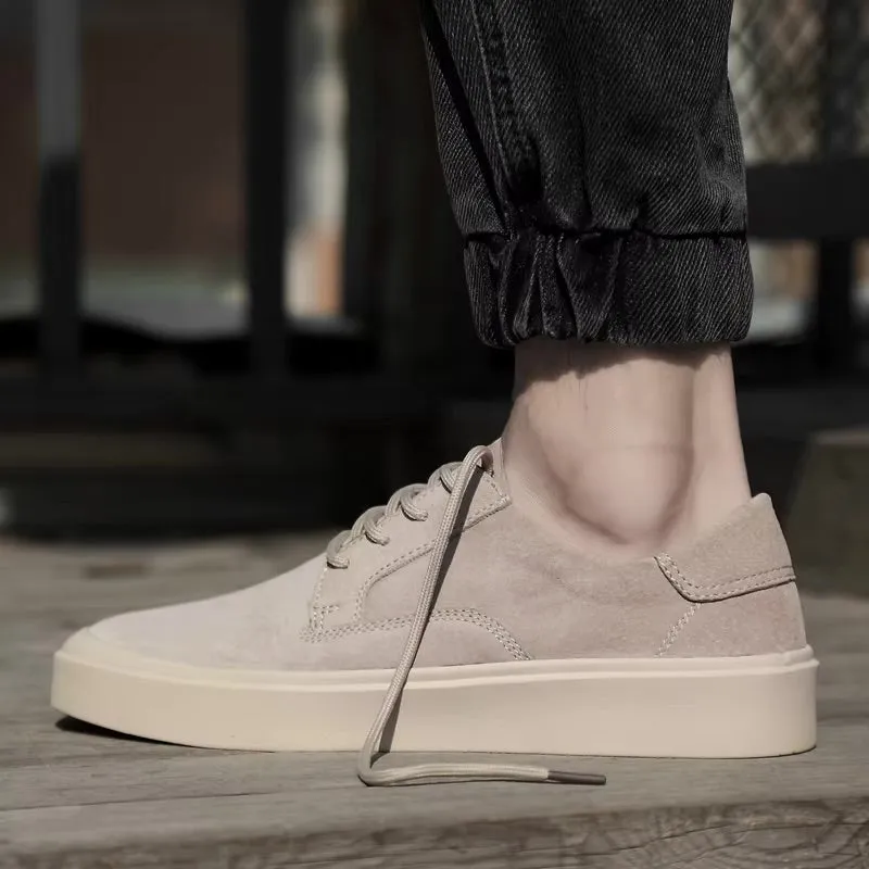 Men's Sand Leather Suede Height Increasing Sneakers | Formal Business Style, Comfortable Fit, Slip-On Design