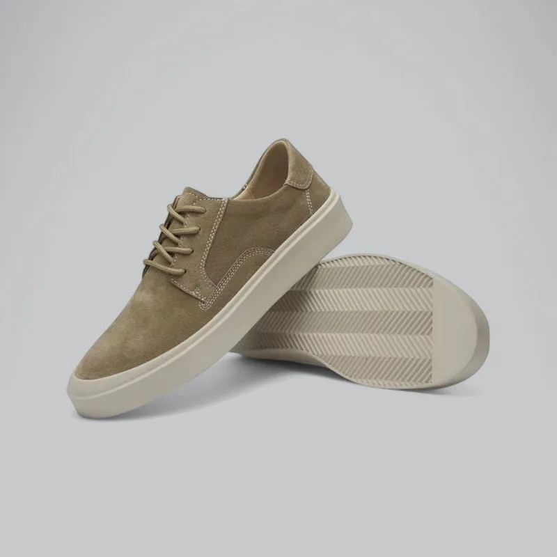 Men's Sand Leather Suede Height Increasing Sneakers | Formal Business Style, Comfortable Fit, Slip-On Design