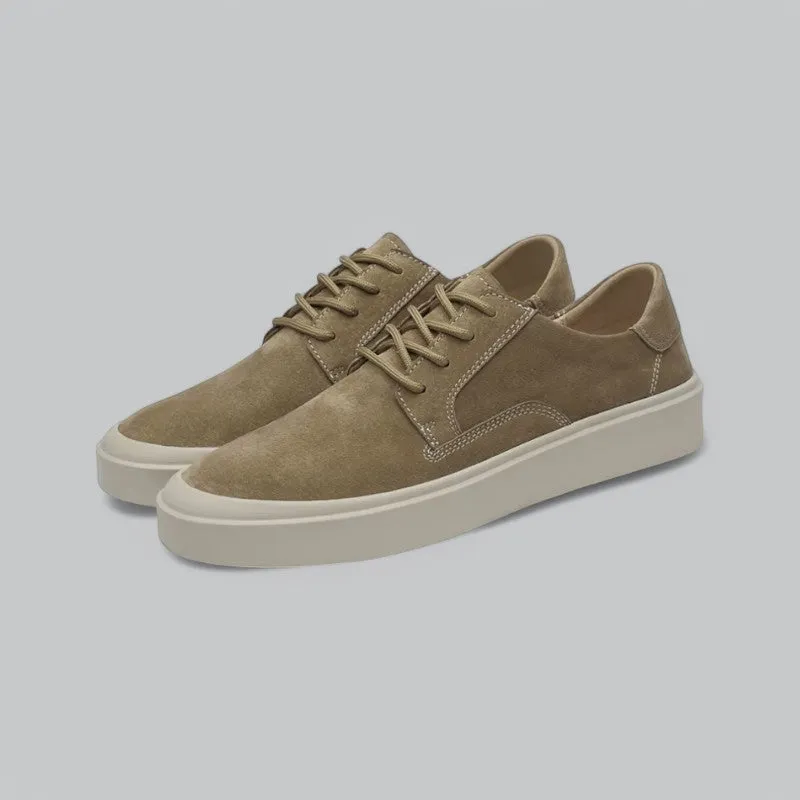 Men's Sand Leather Suede Height Increasing Sneakers | Formal Business Style, Comfortable Fit, Slip-On Design