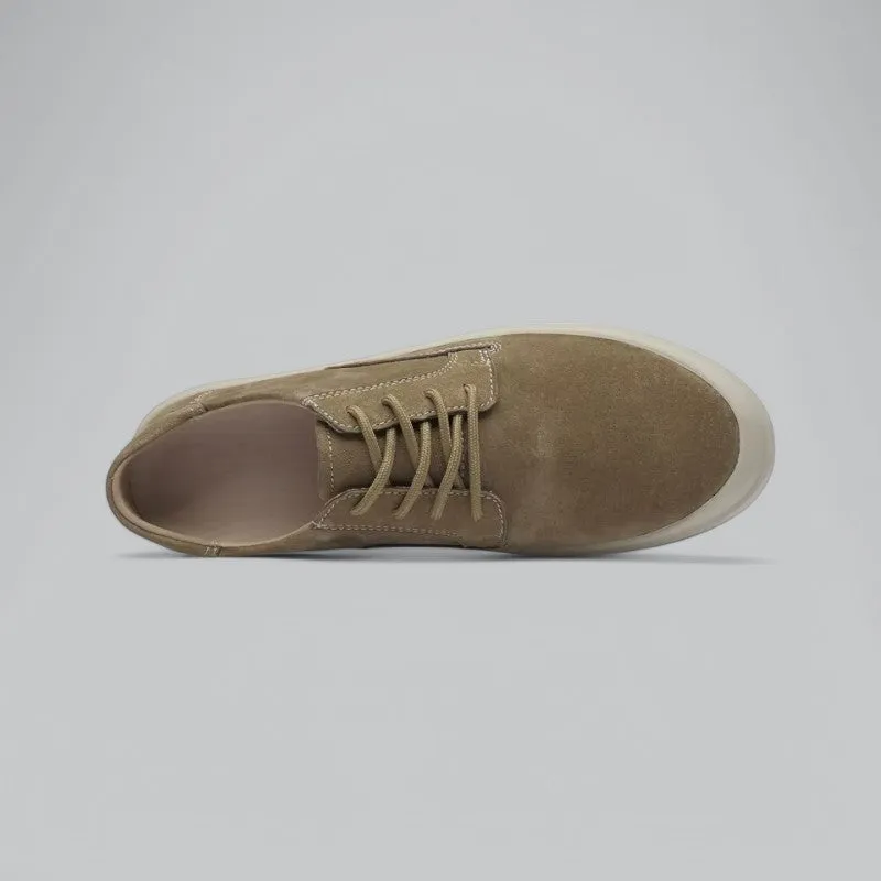 Men's Sand Leather Suede Height Increasing Sneakers | Formal Business Style, Comfortable Fit, Slip-On Design