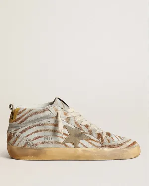 mid star devore' zebra horsy suede star - beige brown/taupe/silver/honey