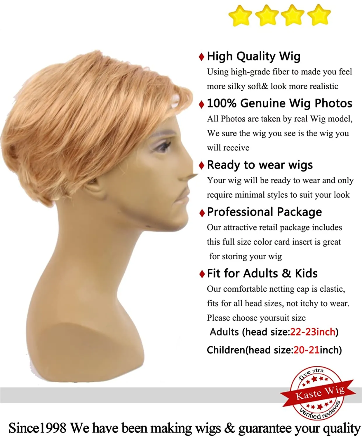 Mr. President Donald Trump Billionaire Synthetic Hair for Adult Men Wig